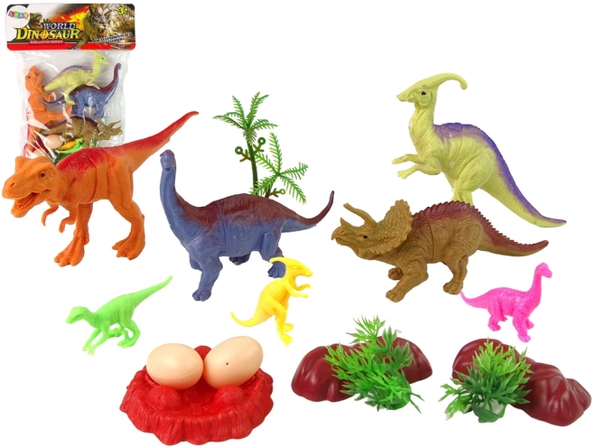 Sada dinosaurích figurek s doplňky, 15 ks