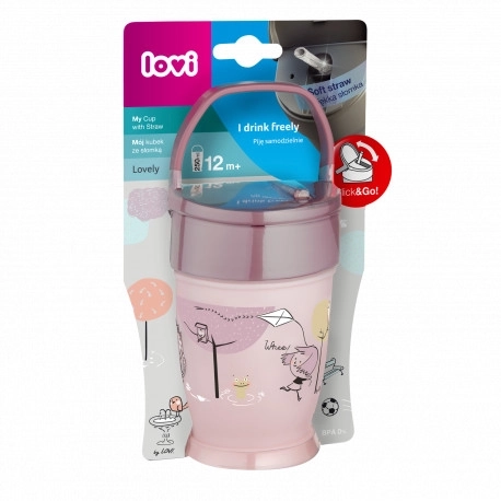 LOVI Hrneček se slámkou LOVELY 250ml holka
