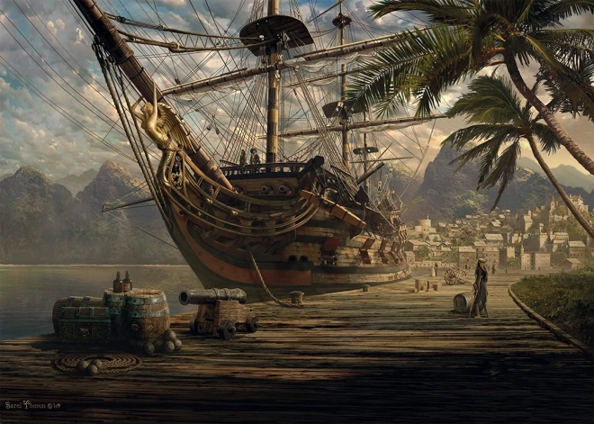Puzzle Loď v Přístavu 1000 Dílů