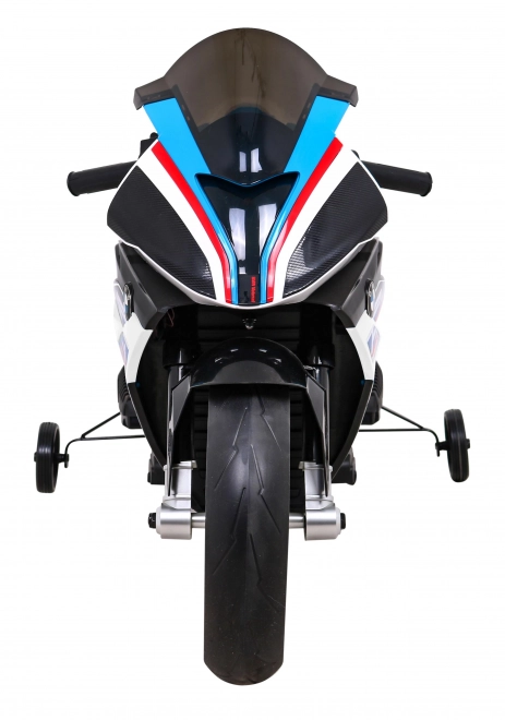 Dětská bateriová motorka BMW HP4 Bílá + pomocná kolečka + pomalý start + EVA + MP3 LED