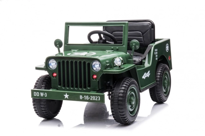 Auto na akumulátor vojenská zelená 4x4