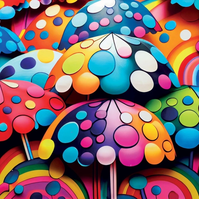 Čtvercové puzzle Barevné deštníky