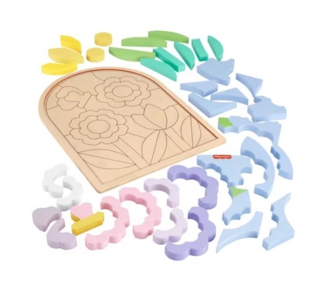 Dřevěné puzzle Květiny
