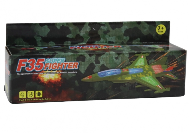 F35 Vojenské stíhací světla Zvuky Zelená