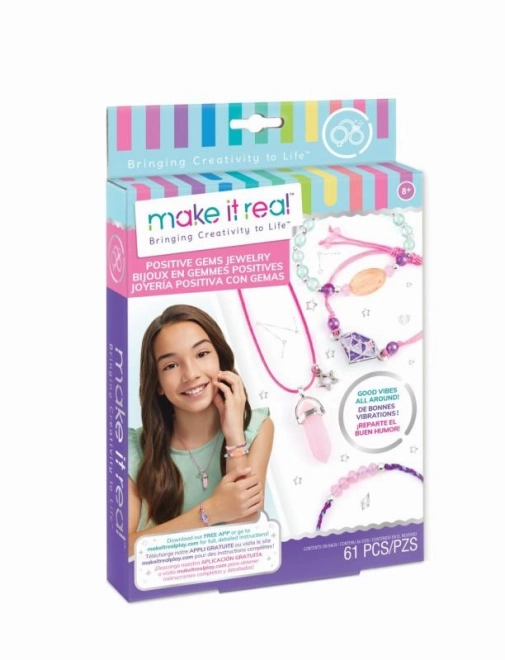 MAKE IT REAL sada na výrobu šperků positive gems – náhrdelník a 3 náramky