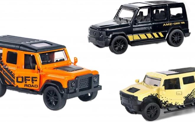 Kovové terénní auto se zpětným natahováním 11 cm