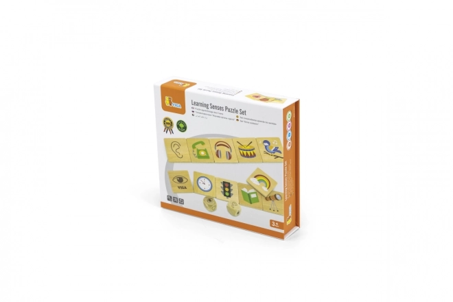 VIGA vzdělávací hra dřevěné puzzle na učení smyslů