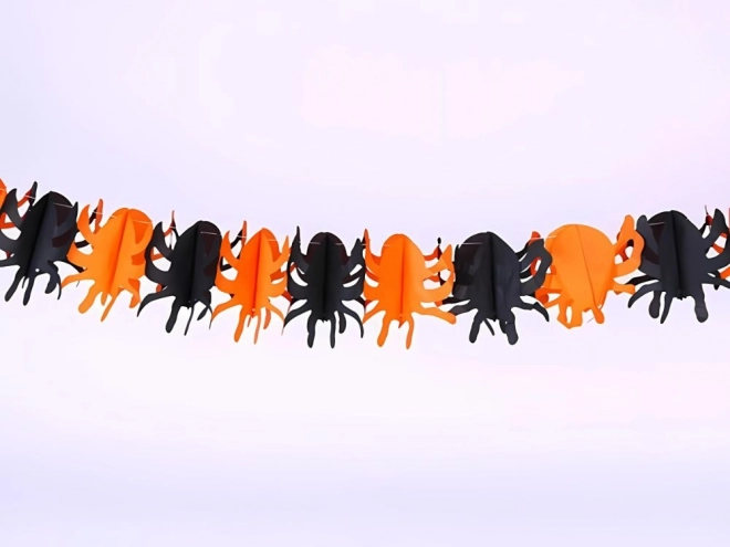 Halloweenská papírová girlanda s motivem dýně a pavouka