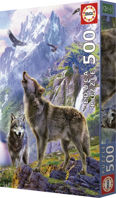 EDUCA Puzzle Vlci ve skalách 500 dílků