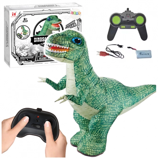 Zelený zdalně řízený nafukovací dinosaurus