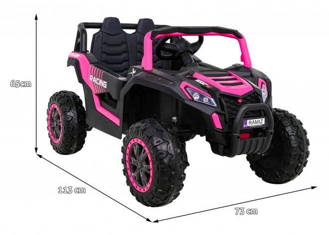 Buggy UTV 2000M mașină de curse cu baterie + sunete MP3 lumini + telecomandă + pornire lentă – Růžové