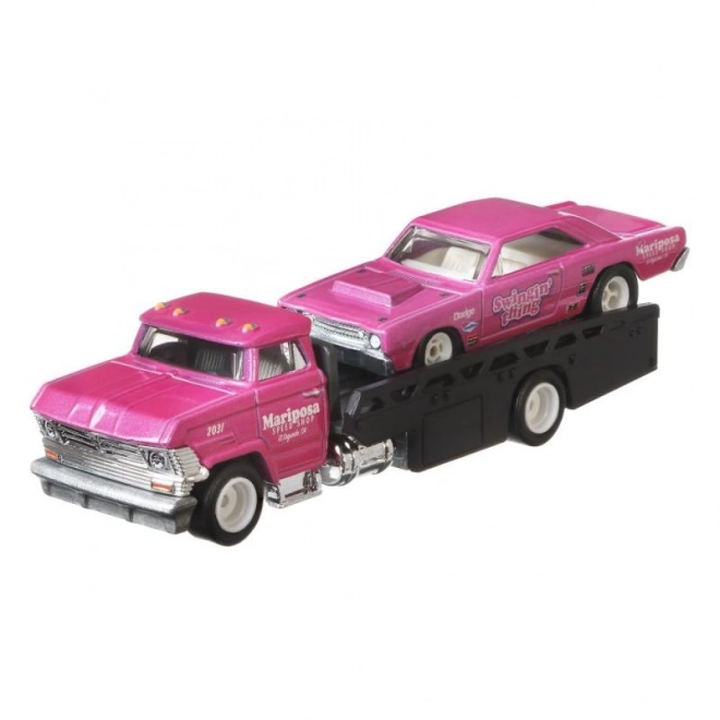 Tahač a závodní autíčko Hot Wheels