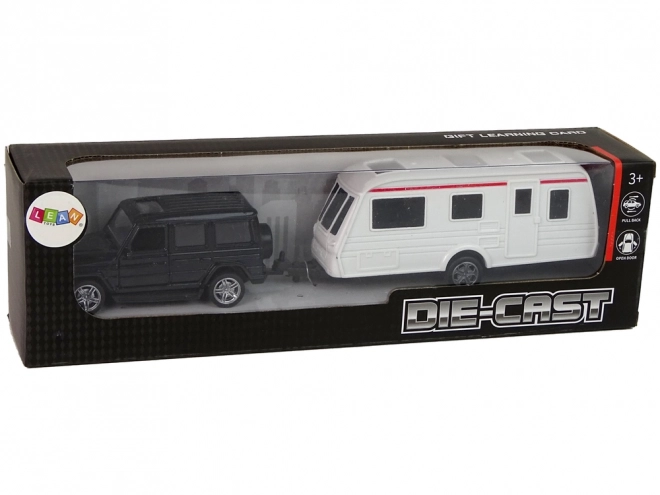 Sada vozidel Jeep Black Caravan Kovové díly
