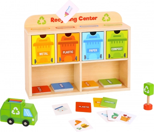 Tooky Toy Dřevěné Centrum Recyklace Edukační Třídič