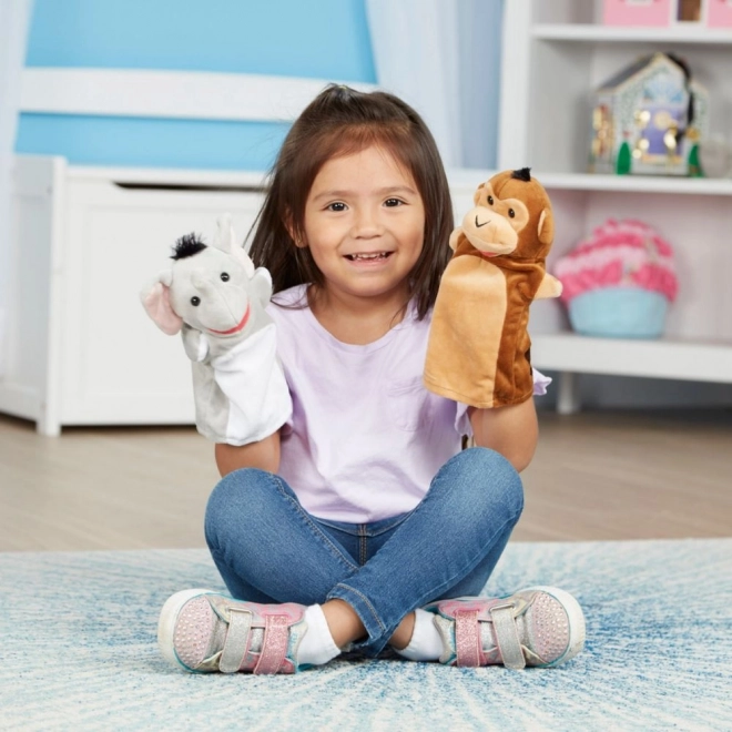Melissa & Doug Plyšové Loutky Safari Zvířat