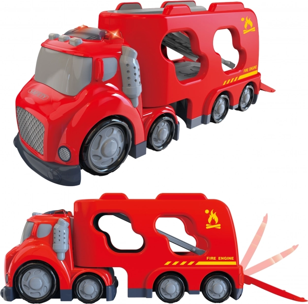 Velký červený odtahový vůz City Truck s efekty zvuku a světla
