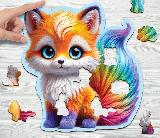 Dřevěné puzzle Roztomilá liška 50 dílků od Wooden City
