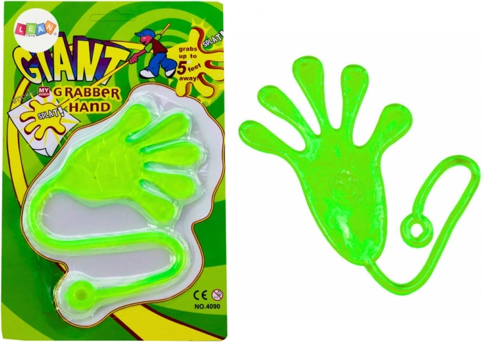 Lepkavá pružná ruka slime zelená