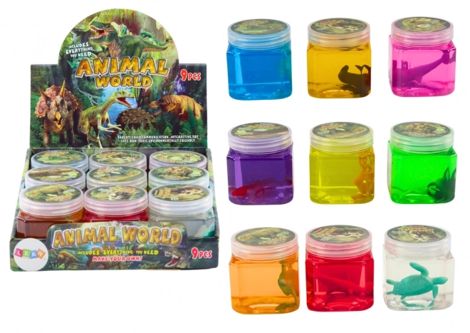 Glutek Slime se zvířecími figurkami 150 g různých barev