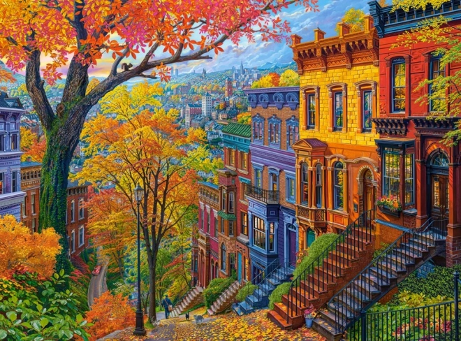 Podzimní město puzzle 3000 dílků