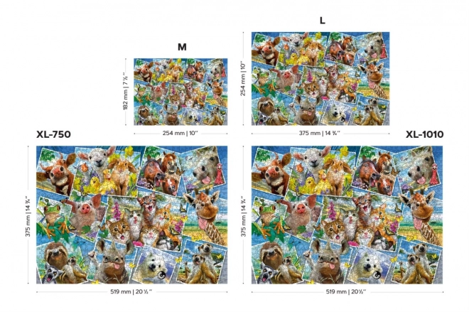 Dřevěné puzzle s figurkami - pohlednice se zvířaty