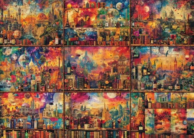 Puzzle Cestování s knihami a vínem 2000 dílků