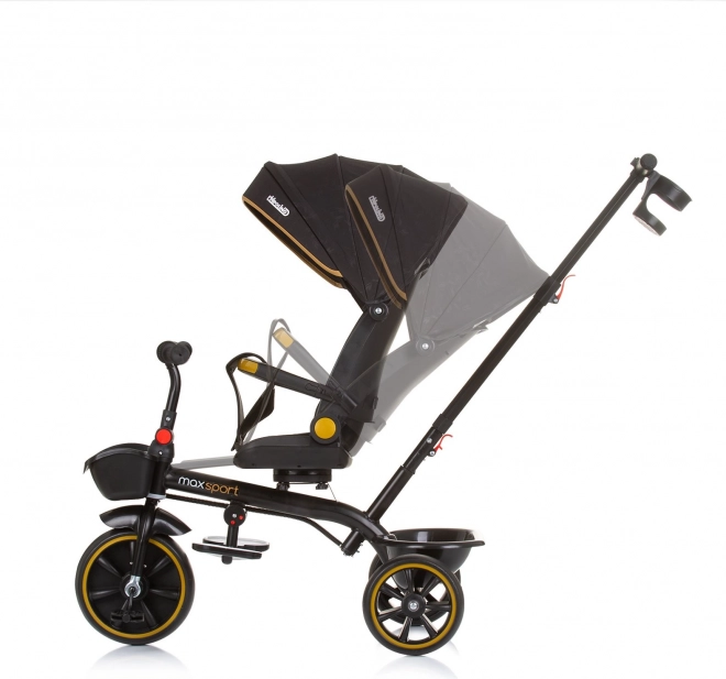 CHIPOLINO Tříkolka se stříškou Max Sport 2v1 Obsidian