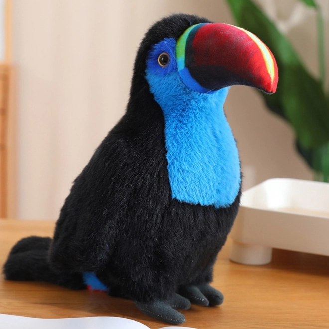 Plyšový pták Tukan maskot modrý 20 cm
