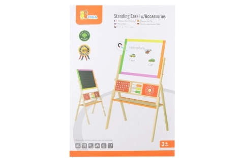 Dřevěná dětská tabule 2v1 s magnetickou a křídovou plochou