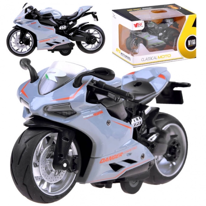 Kovový model motocyklu s nápínákem – A