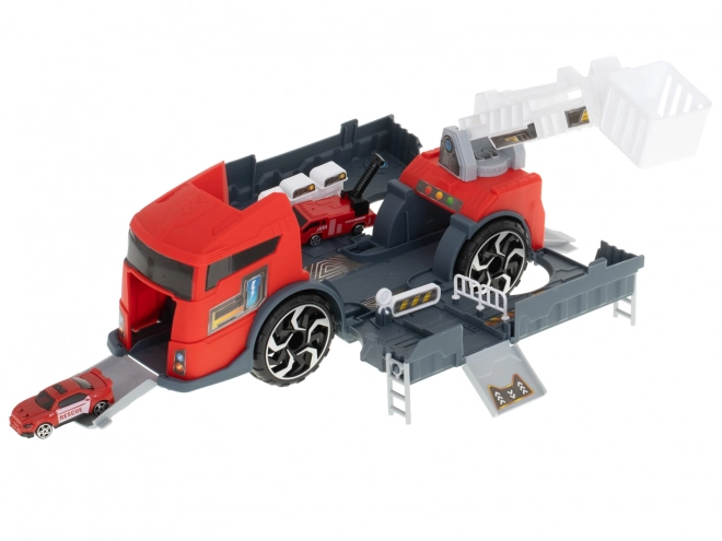 Hasičský kamion - Transportér a parkovací hračka