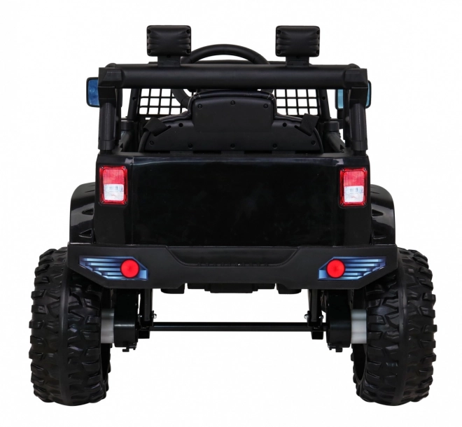 Mașină pe baterii Jeep Dark Night pentru copii + pornire lentă + EVA + LED audio – Černé