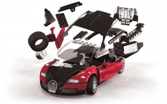 Model auta Airfix Quick Build Bugatti Veyron černý/červený