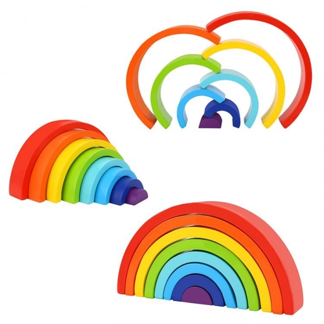 Dřevěná duha kreativní kostky Montessori od Tooky Toy