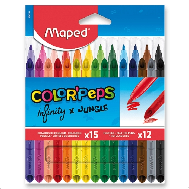 Sada pastelek a fixů Maped Color'Peps Infinity a Jungle