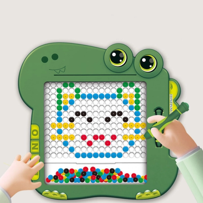 Vzdělávací magnetická tabulka Dinosaur Puzzle Pad Green