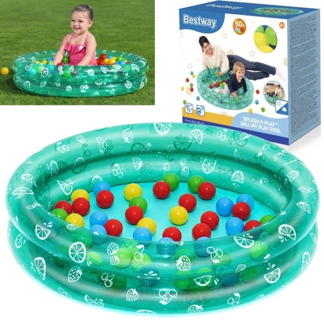 Nafukovací bazének s míčky 91 x 20 cm Bestway – Tyrkysový