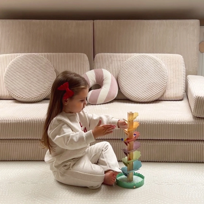 Dřevěná kuličková dráha Duha Montessori WOOPIE GREEN