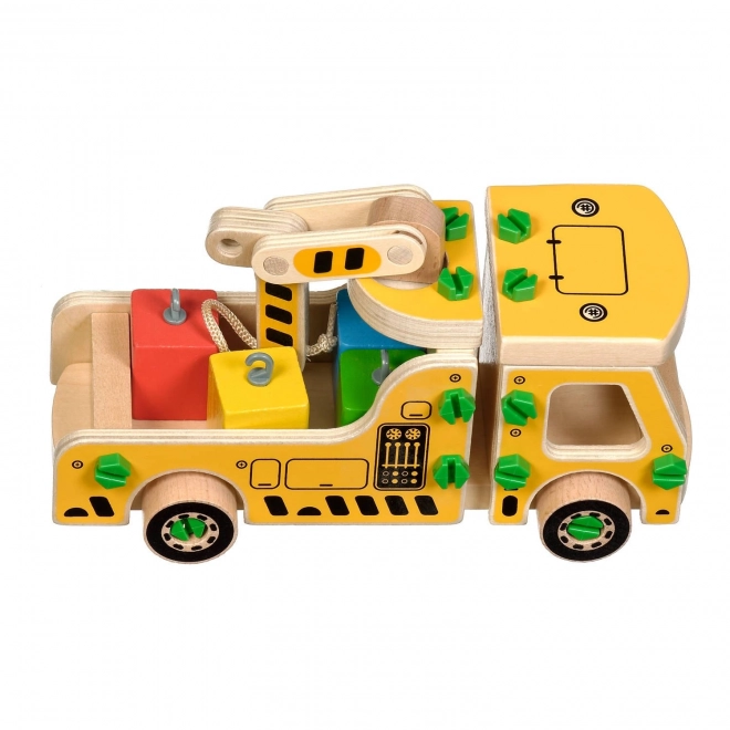 Dřevěný autojeřáb - konstrukční set Lucy & Leo