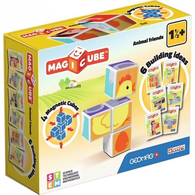 GEOMAG Magnetické kostky Magicube Veselá zvířátka