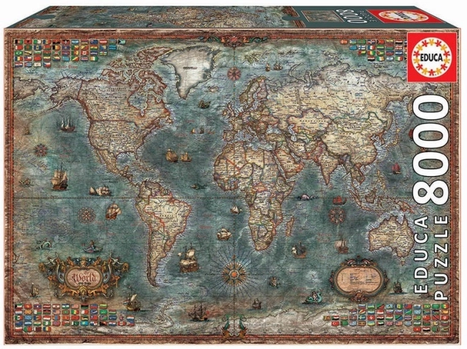 Educa Puzzle Politická mapa světa 8000 dílků