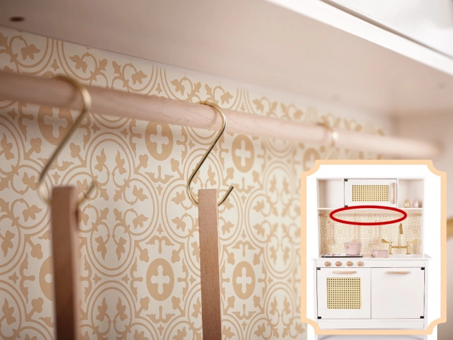 Dětská dřevěná retro kuchyňka s příslušenstvím Boho