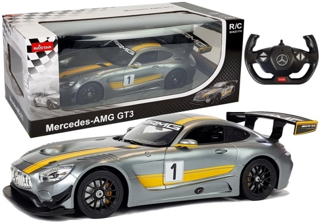 R/C auto Mercedes-AMG GT3 Rastar 1:14 šedé na dálkové ovládání