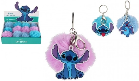 Přívěsek na klíče Stitch s bambulí