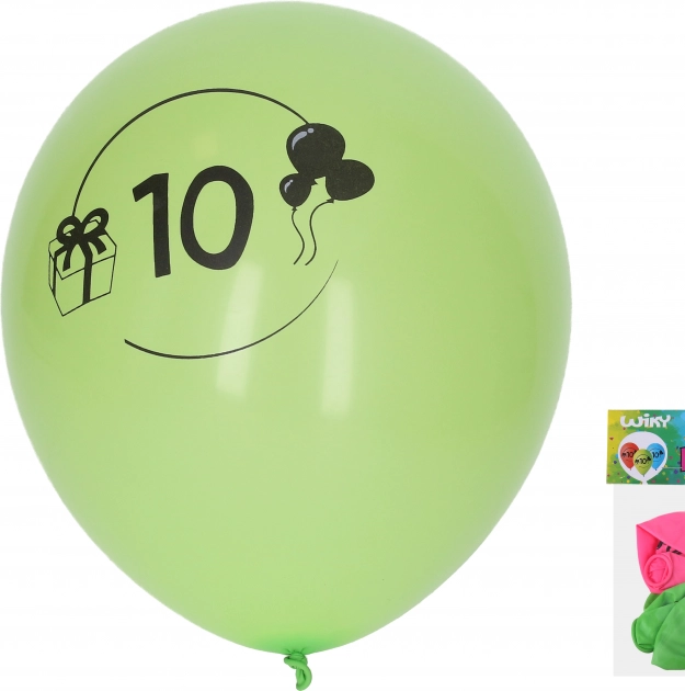 Nafukovací balónky 30 cm s číslem 10 – sada 5 ks