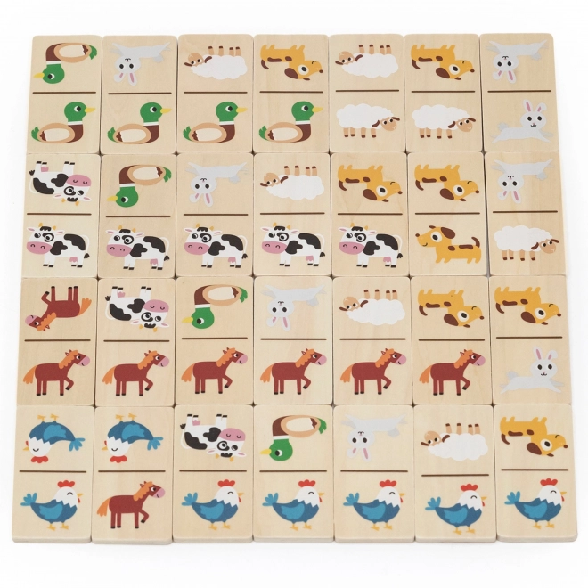Dřevěné domino zvířátka a čísla 2v1