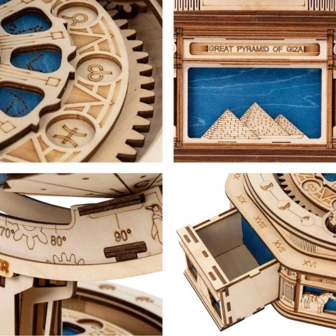 Dřevěné mechanické puzzle globus ROKR s tajnými schránkami