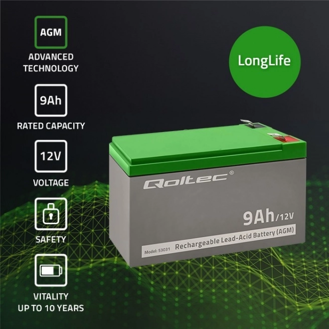 Gelová baterie | 12V | 9Ah | max.90A | AGM