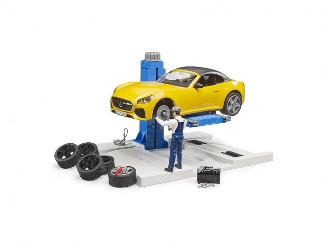 Autoservis s roadsterem a mechanikem