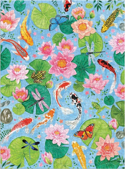 Galison Puzzle Rybníček s Koi kapry 1000 dílků